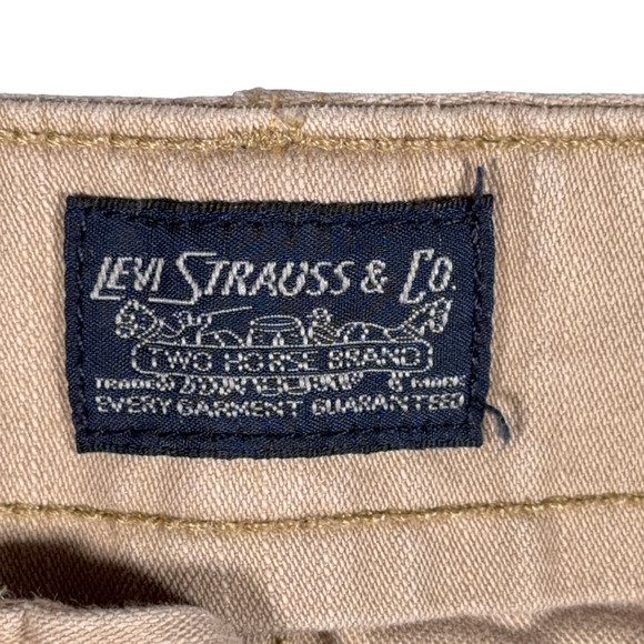 Levis Cargo Shorts Mens 36 Brown Cotton Khaki Canvas Baggy Safari White Tab - Picture 4 of 8